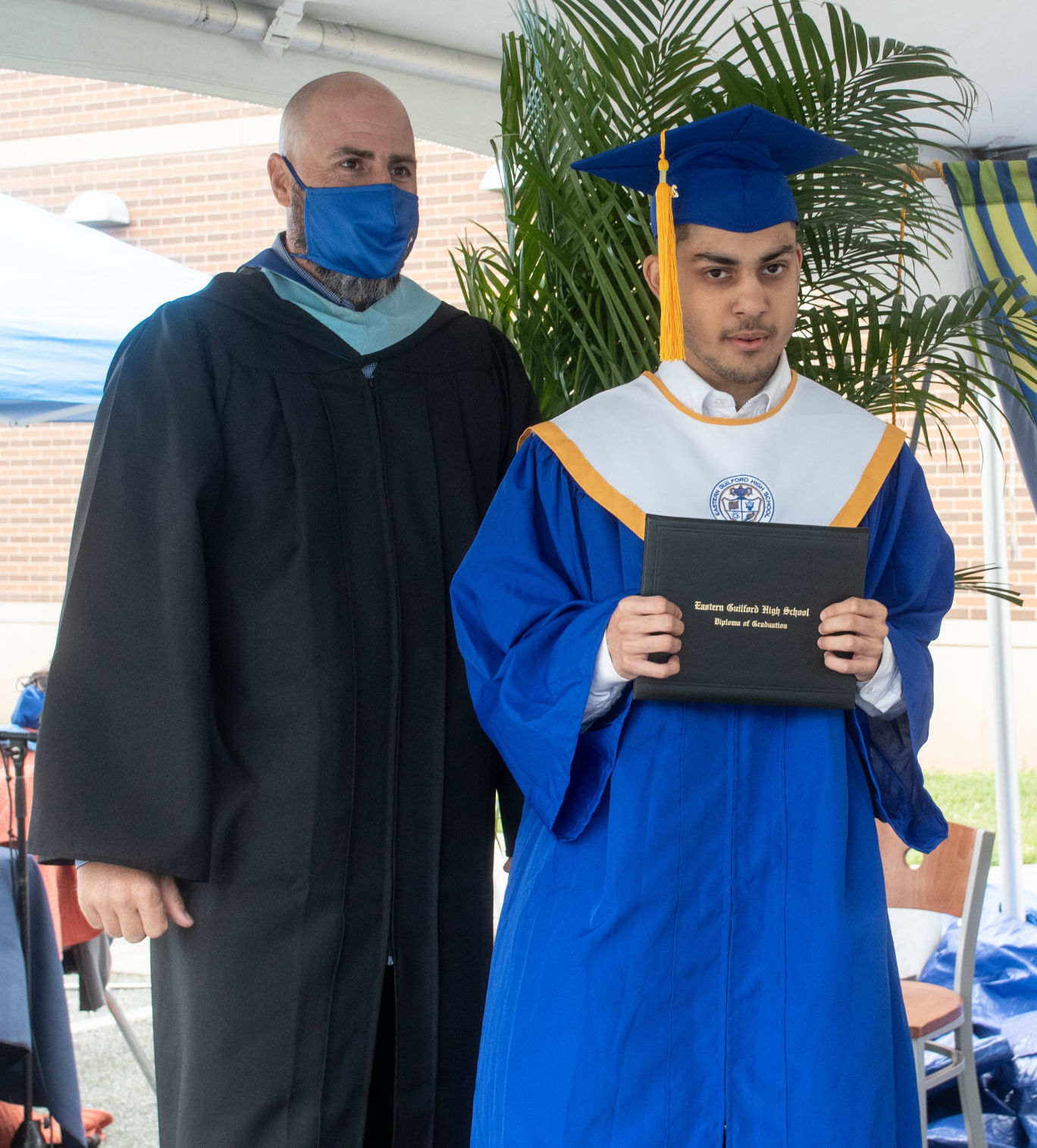 Eastern Guilford High School's drive-thru graduation